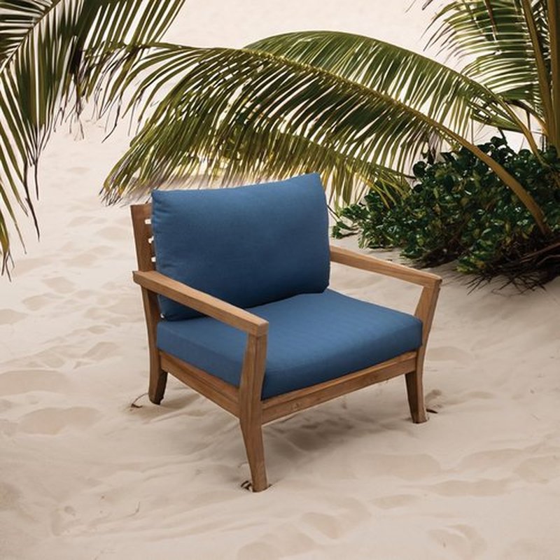 Tommy Bahama Outdoor Lounge Chair Cushion Set - Sunbrella® Fabric, Bamboo Bay Cobalt, Deep Seat Design