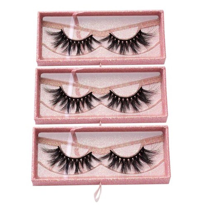 Arimika 3 Packs 25mm Mink Lashes for Halloween, Super Long Thick Flared 3D Mink False Eyelashes, S99N