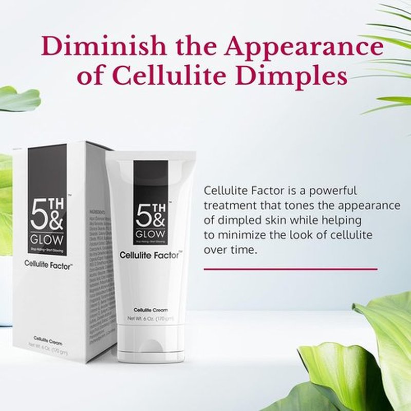 5th & Glow Cellulite Factor - Skin Tightening Cream for Body & Thighs - Firming Anti-Cellulite Lotion - 6 oz