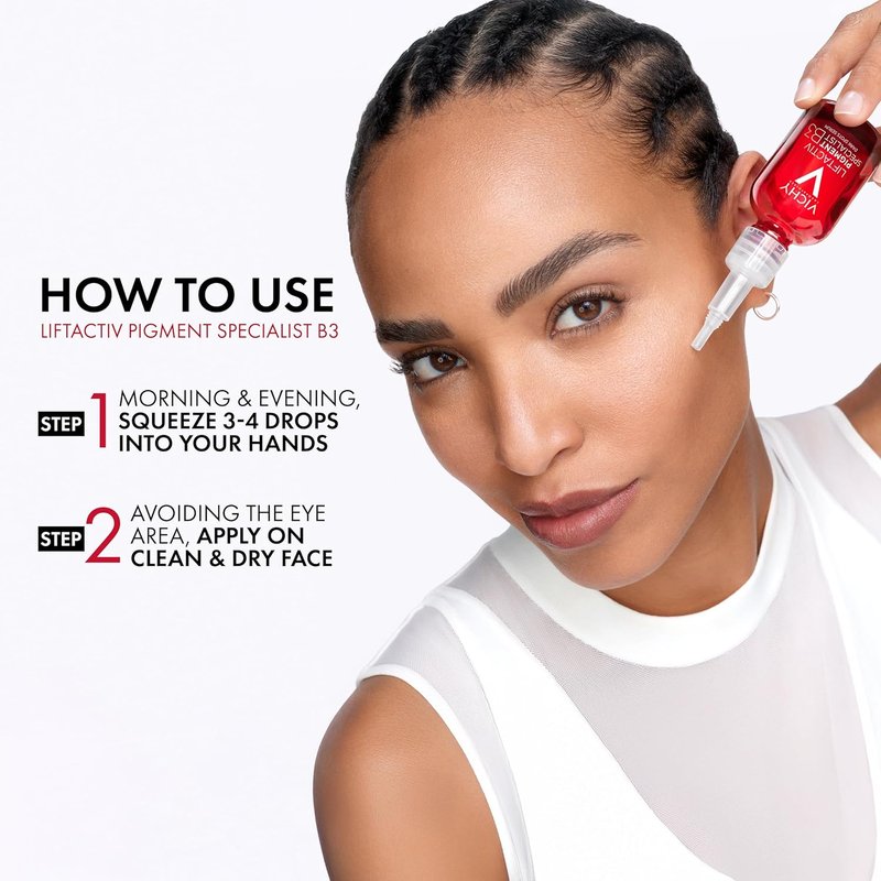Vichy LiftActiv B3 Serum - 5% Niacinamide & Glycolic Acid for Dark Spot Fading | Alcohol-Free, 1 oz