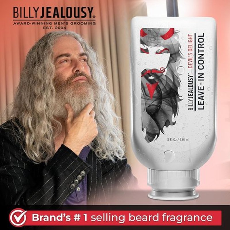 Billy Jealousy Beard Control Leave-In Conditioner - Softens Hair & Skin | Aloe & Jojoba Oil
