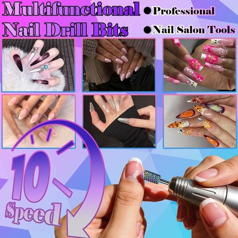 Fantexy 3/32" Nail Drill Bits, Smooth Round Top Carbide Nail Drill Bit Suitable for Manicure Pedicure Fast Remove Gel Polish, Drills Bit for Nails Art Tools (Medium - M)