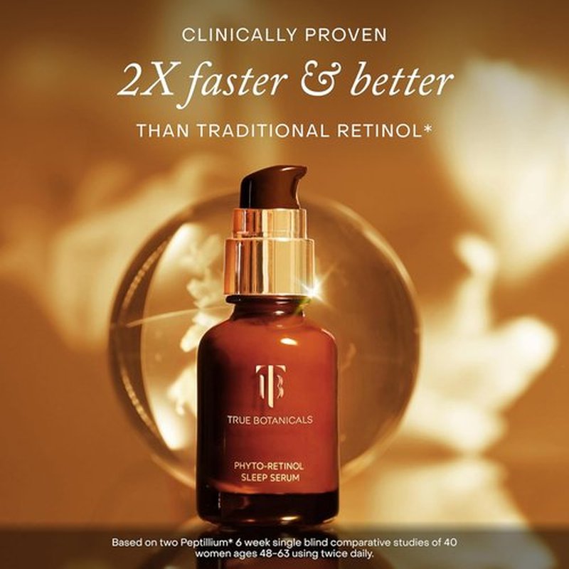 True Botanicals Phyto Retinol Sleep Serum - Nightly Anti-Aging Formula | Reduces Fine Lines & Wrinkles | 1 fl oz | 30 ml