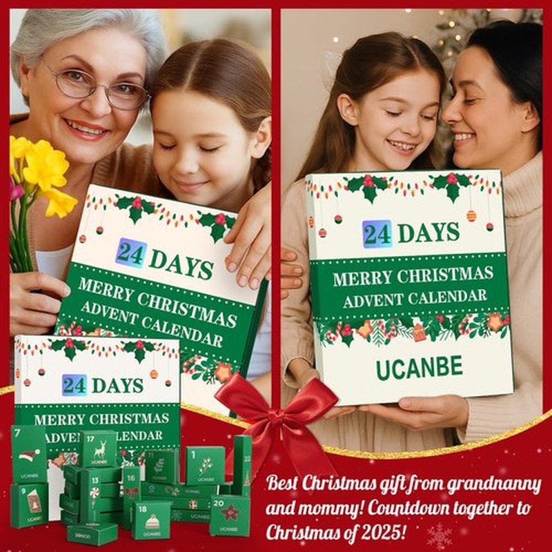 Makeup Advent Calendar 2025, 24 Days Christmas Makeup Gift Set for Adult Women & Teen Girls, UCANBE 2025 Xmas Countdown Calendar Beauty & Cosmetics Holiday Surprise Make Up Gift Kits for Women Full Kit