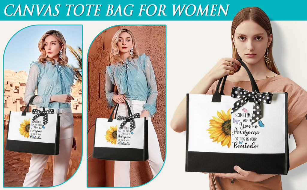 Birthday Gifts for Women Friendship, Self Care Package for Women Inspirational Get Well Soon Gift Basket Mothers Day Thinking of You Gift for Mom Her Friend Sister Wife Coworker w/ Canvas Tote Bag