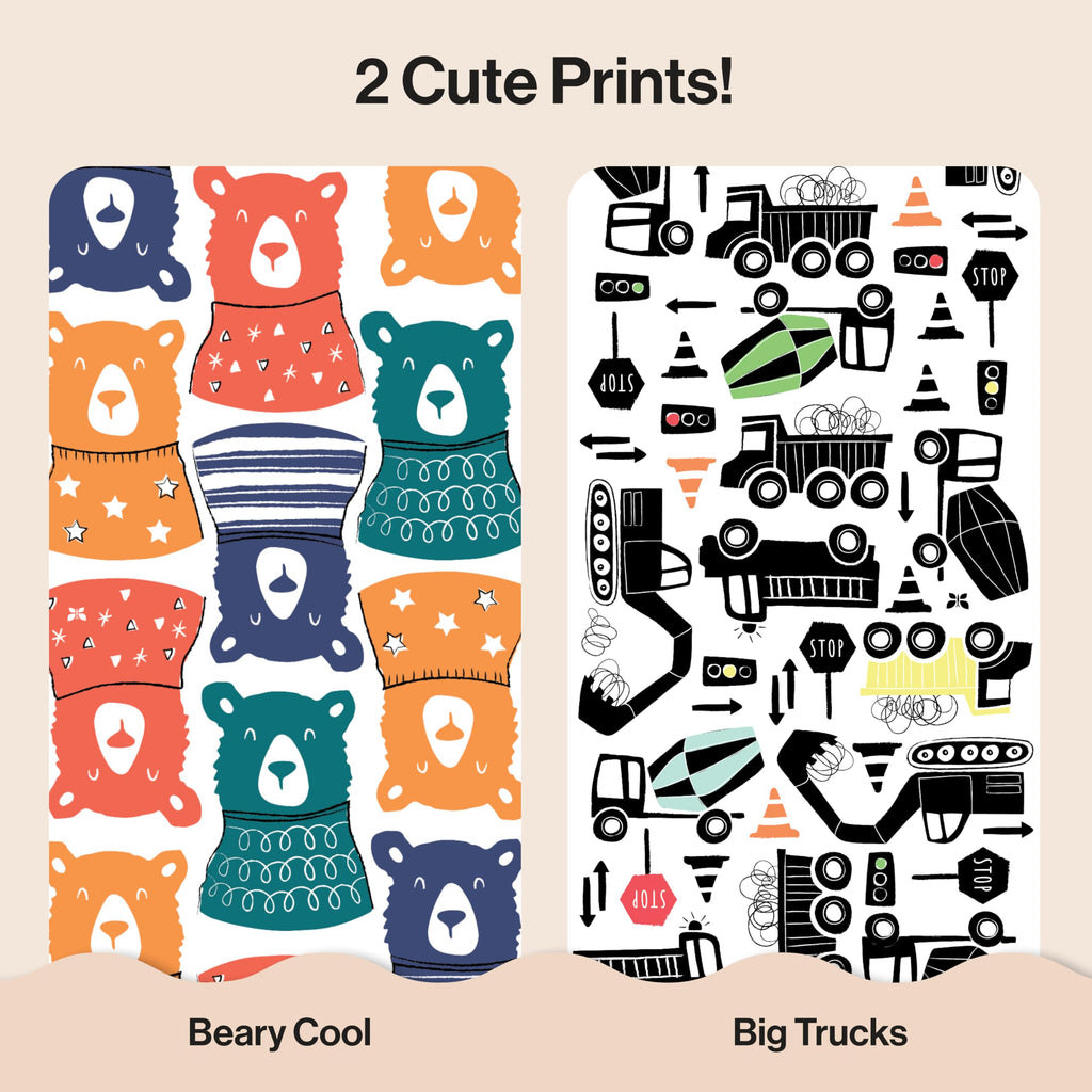 The Honest Company Comfort Dry Disposable Daytime Diapers, Hypoallergenic, Fragrance-Free, Sensitive Skin, Beary Cool + Big Trucks, Club Box Size 6 (35+ lbs), 40 Count