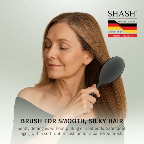 Since 1869 Boar Bristle Brush - Handmade in Germany for Normal to Thick Hair | Gently Detangles & Softens (Large)