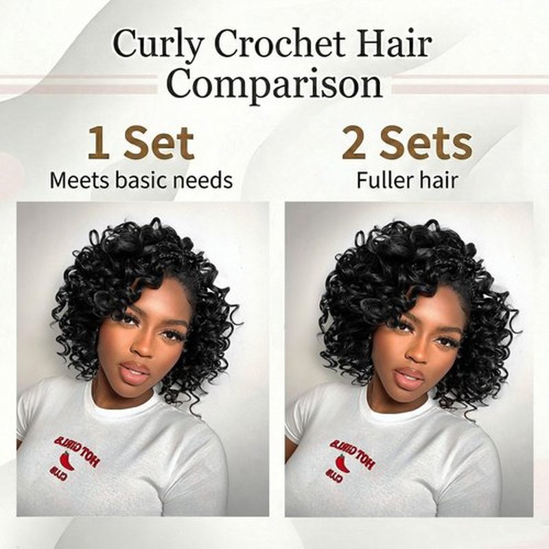 7 Packs Gogo Curl Crochet Hair for Women 8 Inch Pre-Twisted Curly Crochet Hair Pre Looped Deep Ocean Water Wave Beach Curl Crochet Braids Synthetic Braiding Hair Extensions (8 Inch, 1B)
