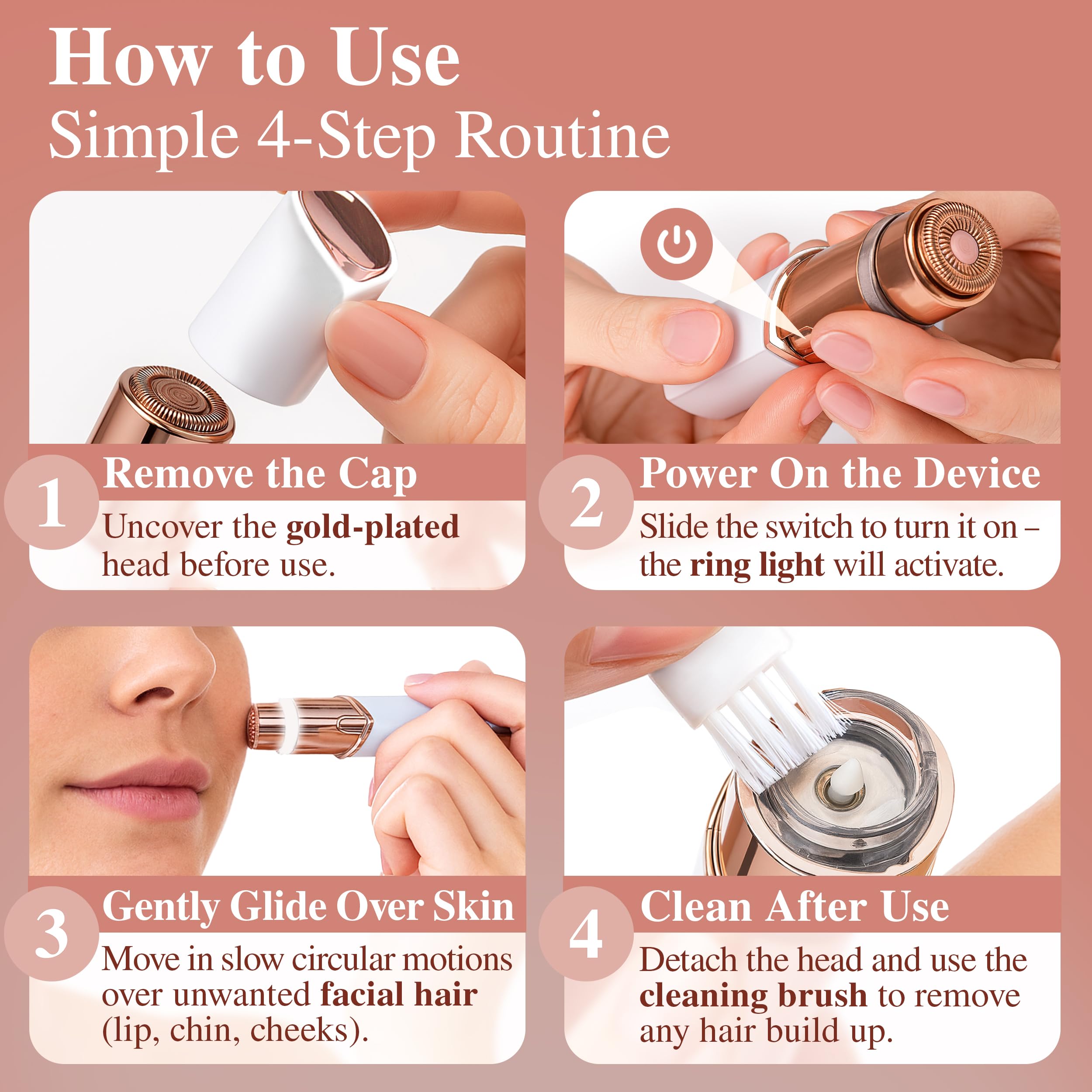 VISOFO Facial Hair Removal for Women | Gen3 Upper Lip Mustache Remover Device Face Shaver Woman Chin Peach Fuzz Electric Trimmer Dermaplane Female Razor Ladies Tweezers Lady Epilator Girls