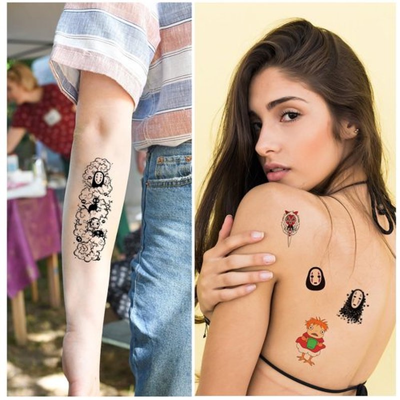 Pounchi Japanese Anime Temporary Tattoos (8 Sheets) Gifts Anime Decor Cosplay Waterproof Temporary Tattoos Cartoon Stickers Party Favors Supplies for Teens Man Woman