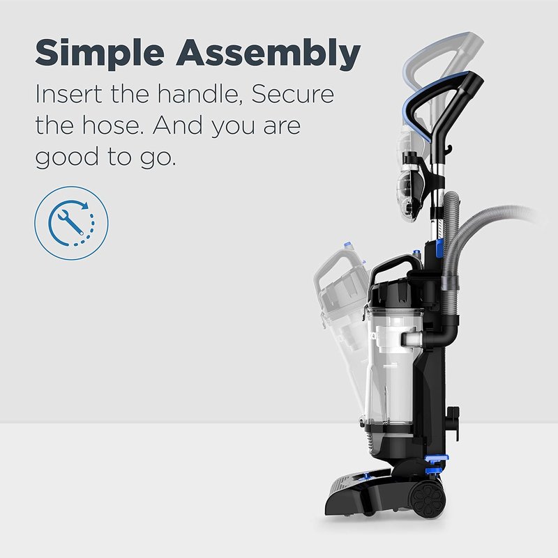 Eureka PowerSpeed Lightweight Upright Vacuum Cleaner - Powerful Bagless Design for Carpets & Hard Floors | NEU181A, Blue