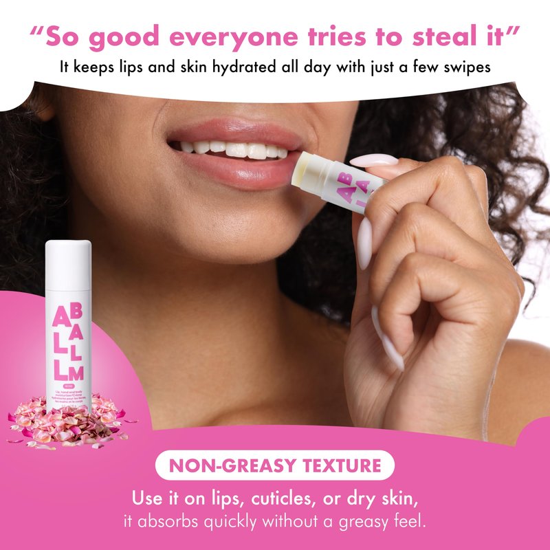 Zizia Rose Giant Multi All Balm Stick – Moisturizing and Hydrating Stick for Lips, Hands & Body – with Shea Butter, Jojoba Oil, Aloe Vera, Calendula – Beauty Moisturizer - Travel Essentials - 0.5 oz