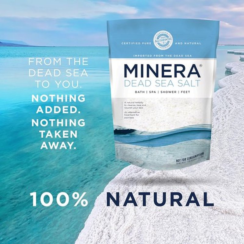Minera Fine Grain Dead Sea Salt - 100% Pure & Natural for Bath & Foot Soaks | 5 lbs, Fast-Dissolving, Unscented