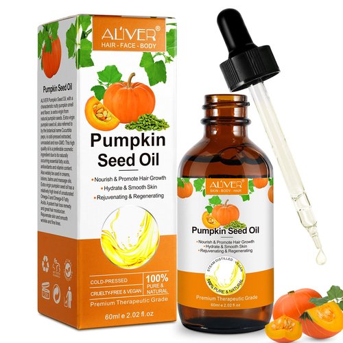 Pumpkin Seed Oil for Hair Growth - Pure Natural Cold Pressed Hydrating & Repairing Dry, Damaged Hair, Skin Care (1 Pack)