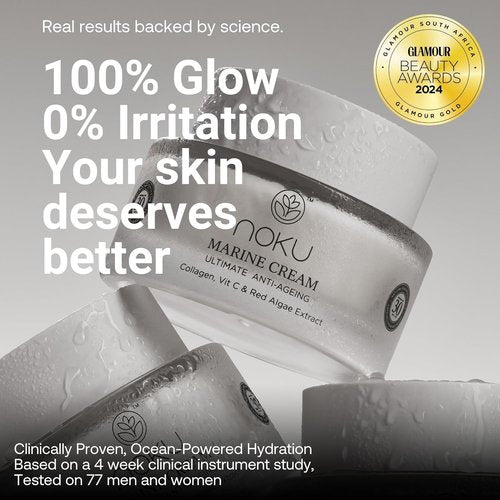 Noku Marine Cream - EWG Verified Ultra-Hydrating Anti-Aging Moisturizer with Red Algae & Vegan Collagen | 50 ml | Vegan, Cruelty-Free, Award-Winning