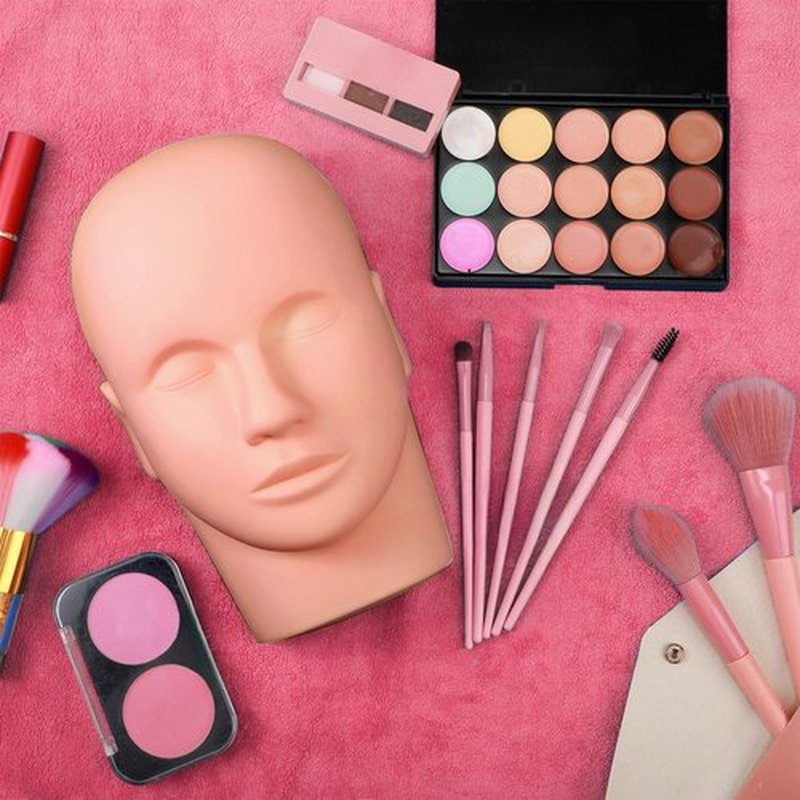 Reginary 6 Pcs Lash Mannequin Head Silicone Plastic Makeup Training Heads for Makeup Eyelash Grafting Massage and Esthetics Practice(White)