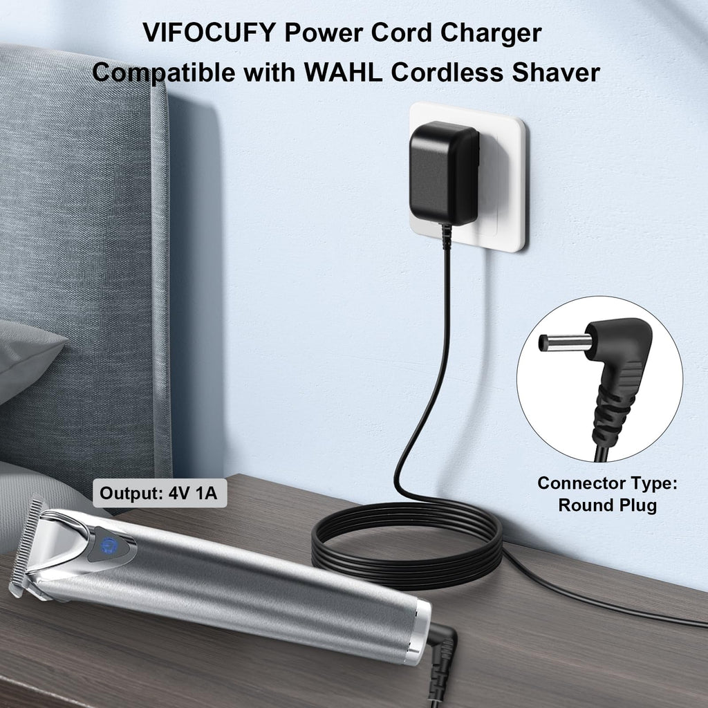 VIFOCUFY 4V AC Adapter Power Cord for WAHL Trimmer 9880L 9865 9854L 9860