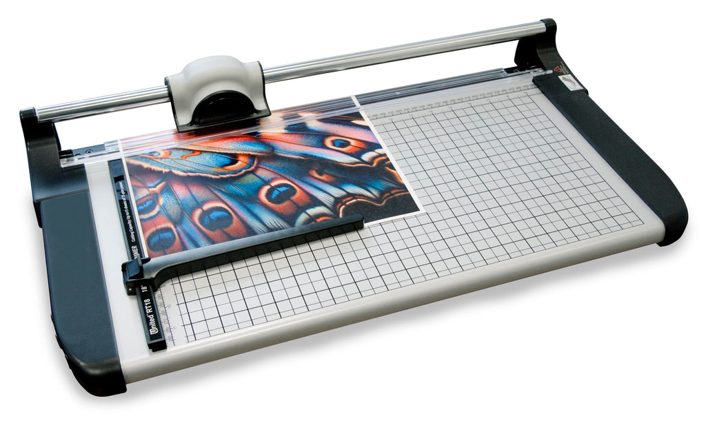 United Office Products RT18 Commercial Rotary Paper Trimmer, Sturdy Metal Base, 18" Cut Length, 15 Sheet Capacity, Paper Cutter for Offices, Schools and Crafts