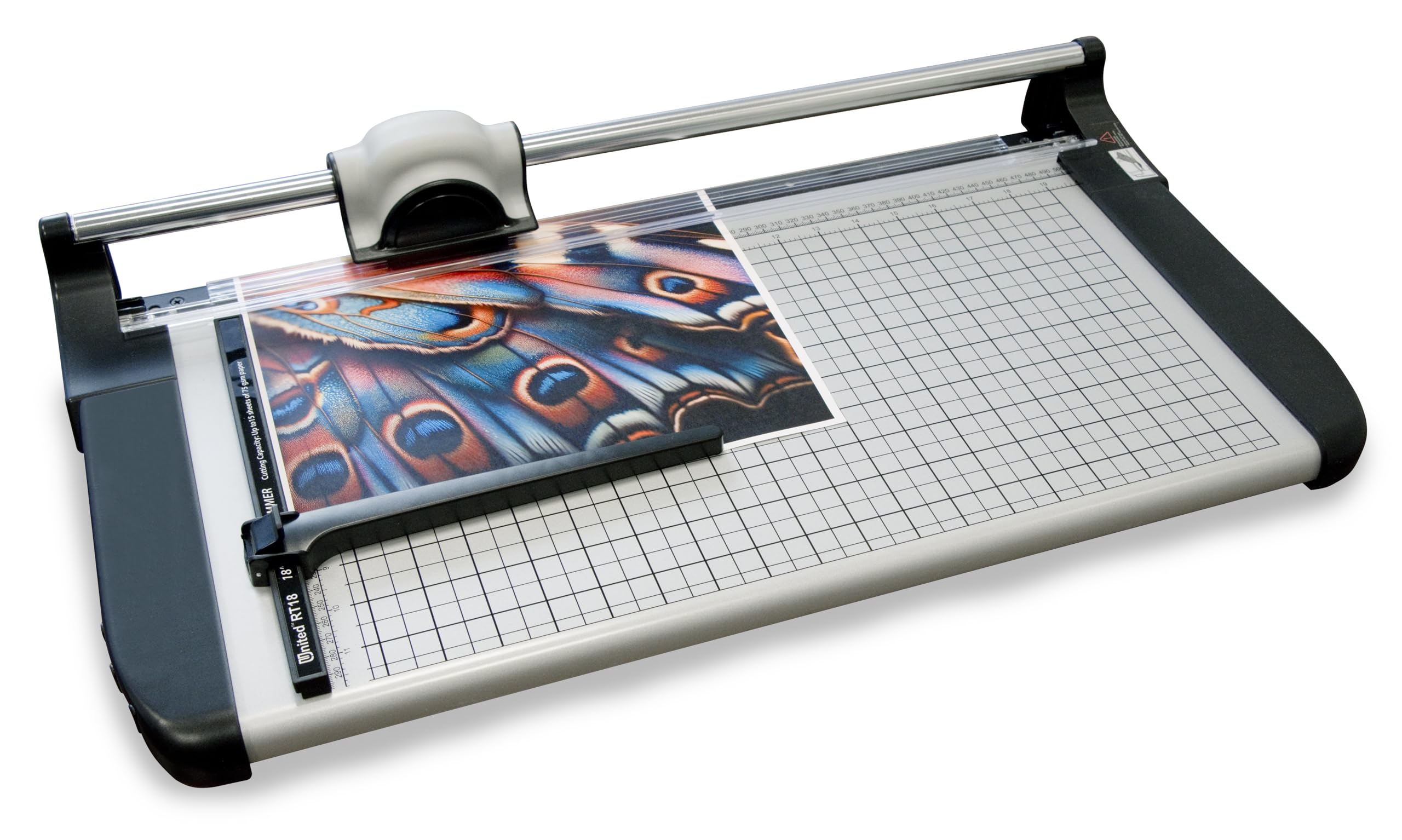United Office Products RT18 Commercial Rotary Paper Trimmer, Sturdy Metal Base, 18" Cut Length, 15 Sheet Capacity, Paper Cutter for Offices, Schools and Crafts