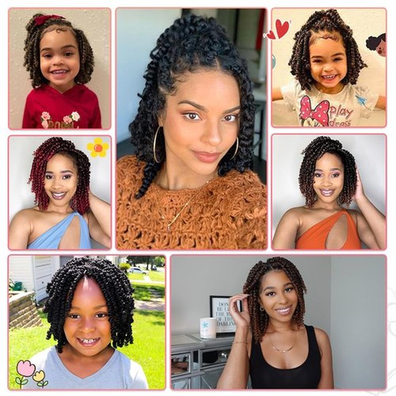 Fulcrum Passion Twist Hair 10 Inch, 8 Packs Passion Twist Crochet Hair for Black Women, Prelooped Crochet Twist Hair with Curly Ends (10Inch, Tgray#)