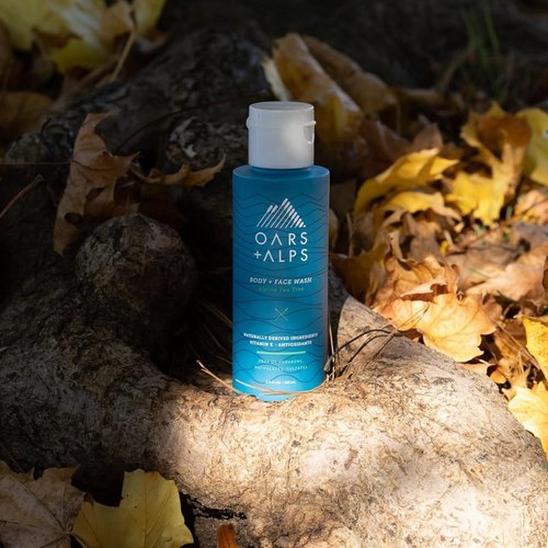Oars + Alps Men's Hair and Body Travel Kit - TSA Friendly, Sulfate-Free Shampoo, Conditioner & Deodorant | Alpine Tea Tree Scent