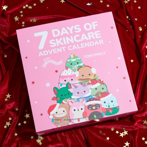 TONYMOLY x Squishmallows Advent Calendar 2025 - 7-Day Skincare Set with Hand Cream, Lip Gloss & Masks