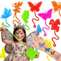 48PCS Butterfly Party Favors - 24PCS Temporary Tattoos & 24PCS Stick Hands Party - Perfect Birthday Party Supplies, Goodie Bag Stuffers, Treasure Box Toys, Classroom Prizes, and Student Gifts