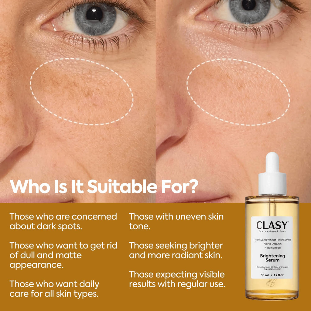 Clasy Care Radiance Boosting Facial Serum – Niacinamide, Alpha Arbutin & Hyaluronic Acid | Lightweight Hydrating Serum for a Fresh, Even-Looking Glow, 50 ml