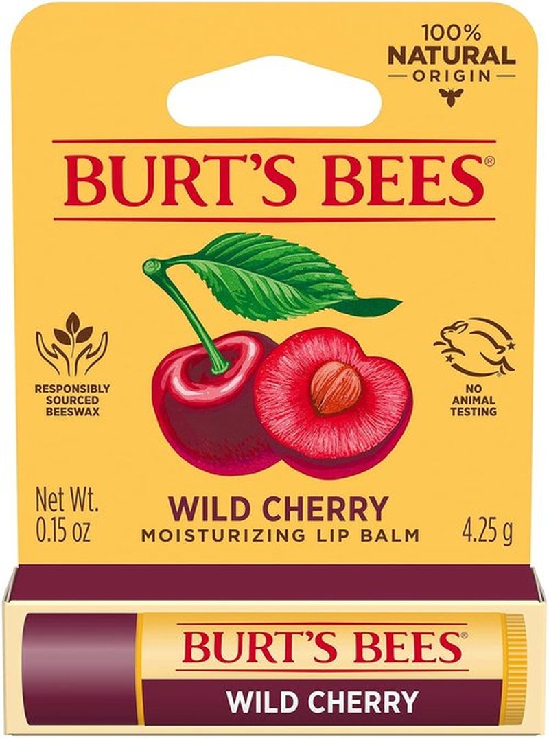 Burt’s Bees Lip Balm - Wild Cherry Flavor, Nourishing Hydration | 0.15 Ounce Tube