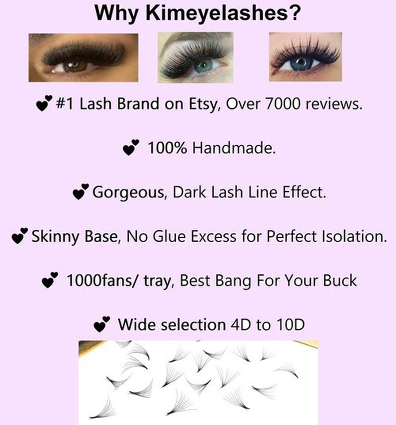 1000 Premade volume fans Mixed 4 lengths 9-12 | 11-14 | 13-16 CC, D Curl Wispy Handmade eyelash extensions supplies Russian volume lash promade fan Kimeyelashes (9mm - 12mm, 5D Wispy - 0.07 - D)