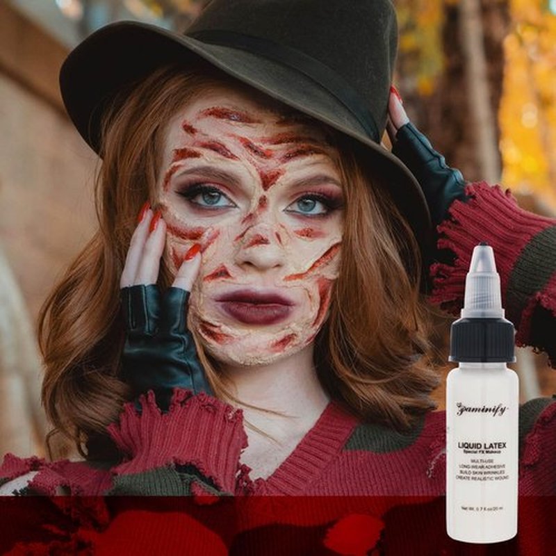 Paminify Halloween SFX Makeup Kit,6 Colors Bruise Wheel+30ml Dripping Washable Fake Blood+Liquid Latex+Scar Wax with Spatula+3 Pcs Sponge+Stipple Sponge,Face Fake Injury Special Effects Makeup Kit
