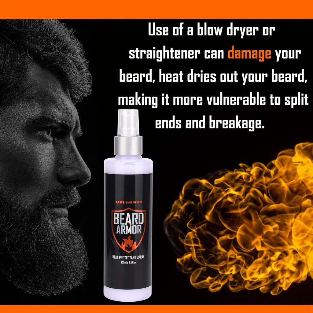 Wild Beard Straightener by Tame - Heat Protectant Spray with Argan Oil & Keratin - 8.5 Fl Oz