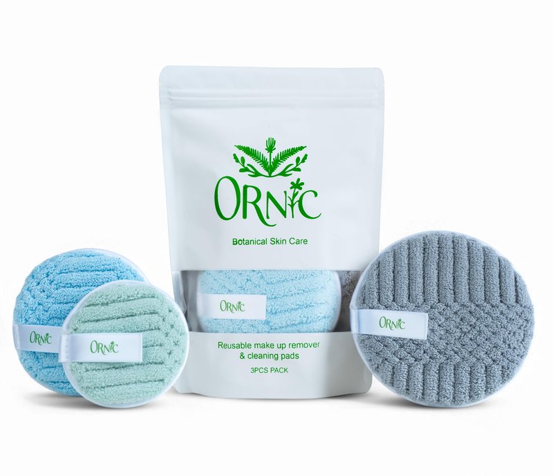 Ornic Reusable Makeup Remover Pads – Ultra-Soft Microfiber Face Pads – Eco-Friendly Facial Cleansing Discs for All Skin Types – 3 Sizes for Full Face & Eyes