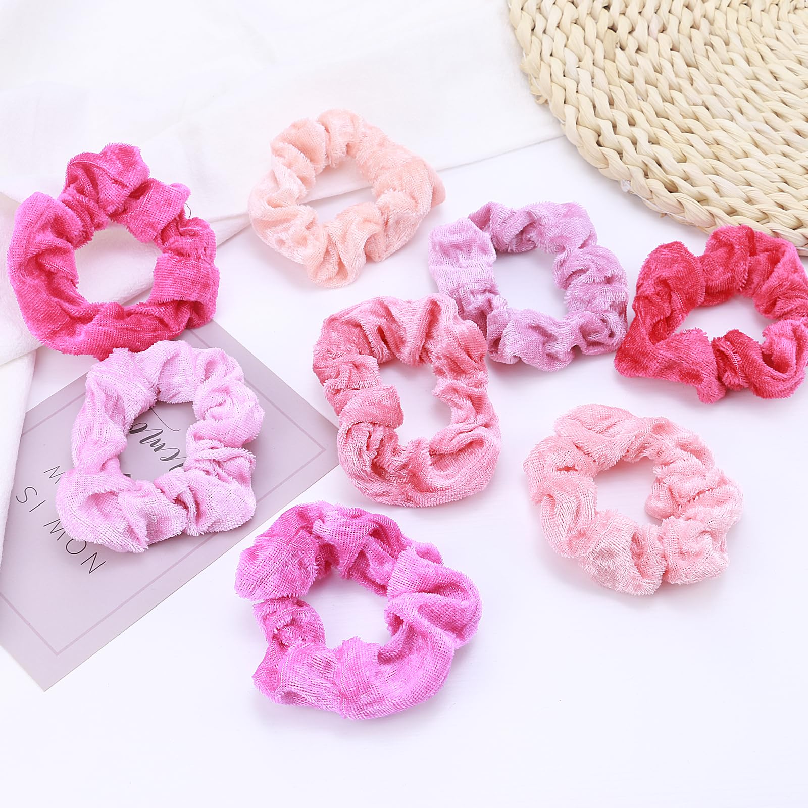 Velvet Scrunchies for Women - 75 Pcs Hair Scrunchies for Girls - No Damage Hair Ties for Thick Thin Hair - Soft Ponytail Holders Bulk Gift for Women