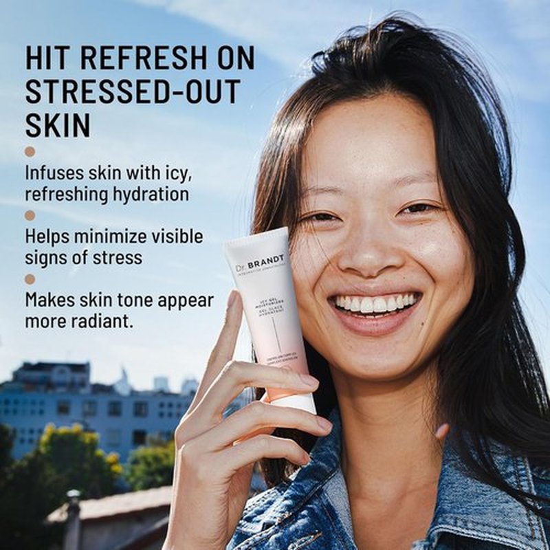 Dr. Brandt iD-STRESS Icy Gel Moisturizer - Revitalize Dull Skin for a Flawless, Dewy Glow - 1.7 fl oz