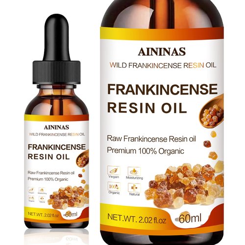 AININAS Organic Frankincense Resin Facial Oil - Reduces Fine Lines & Wrinkles, Soothes & Repairs Skin, Deep Hydration for Face & Body - 2 Fl Oz - Natural Anti-Aging Serum for Women & Men