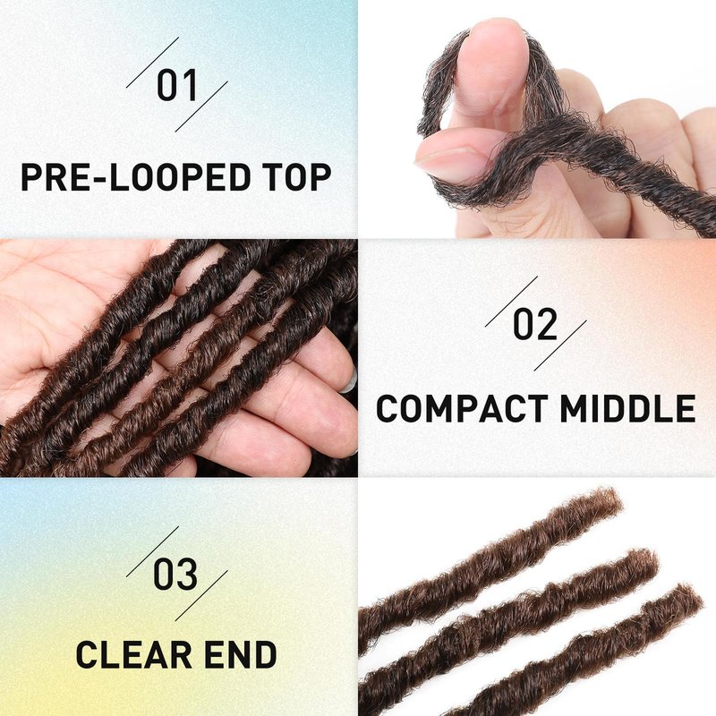 WIGNEE 120 Strands Faux Locs Crochet Hair 10 Inches Short Faux Locs Pre-Looped Soft Locs Dreadlock Crochet Hair 6 Packs Pre-Twisted Crochet Hair for Black Women(10 Inch,1B/30)
