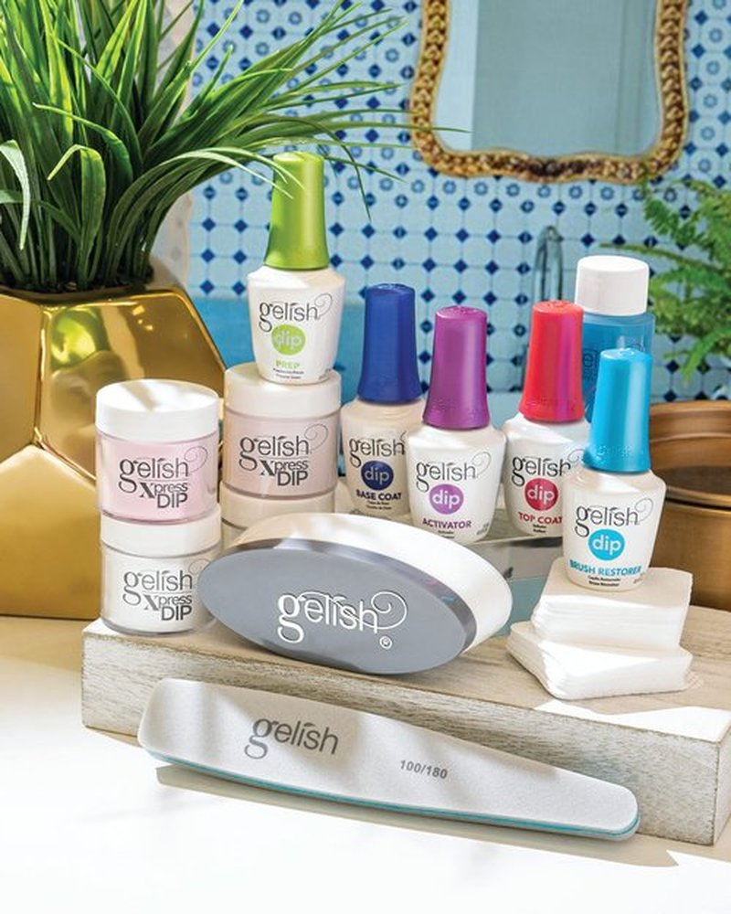 Gelish Xpress Dip N Brush French Kit - Powder Colors, Built-In Activator, 21+ Days Chip Proof Wear, Nail Dip Powder, Nail Kit, Dipping