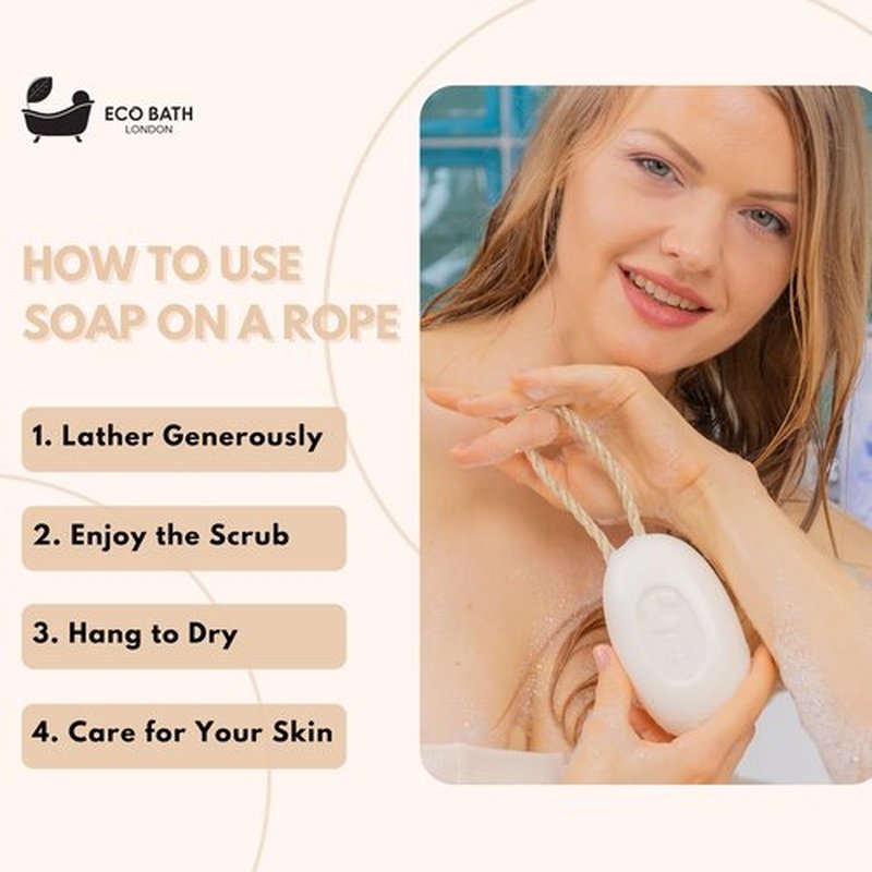 Eco Bath London Donkey`s Milk Soap on a Rope – Made in France – Traditionally Crafted Natural, Skin-Friendly, Long-Lasting & Moisturizing Soap 7.76 oz (220 g) (Donkey`s Milk)