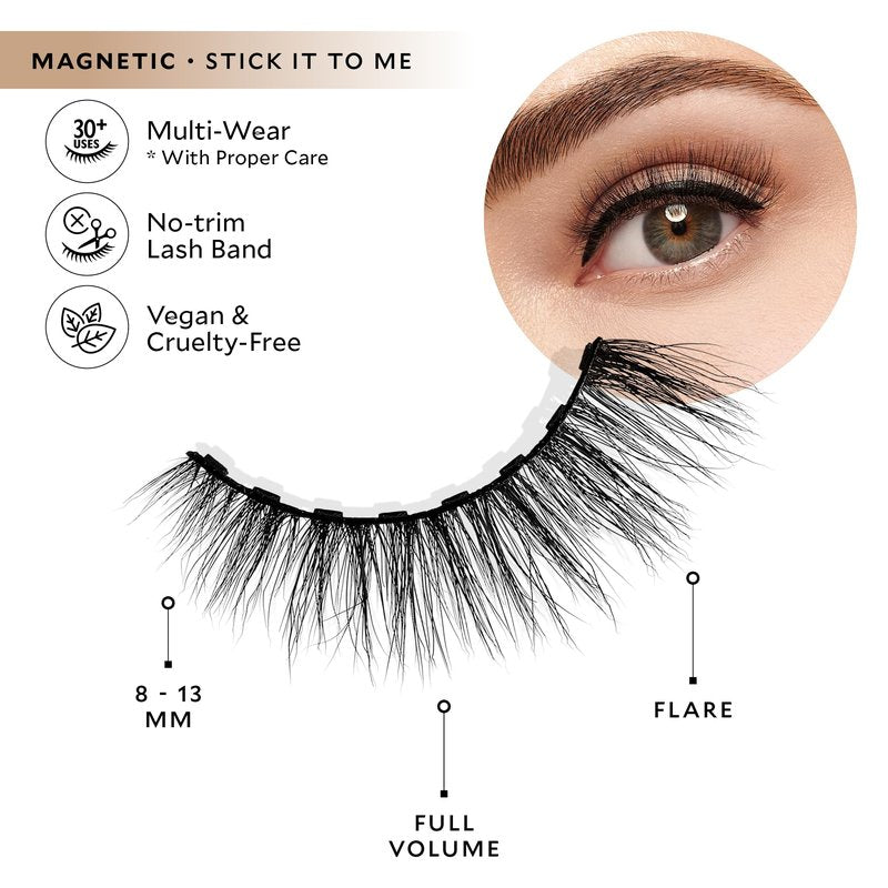Velour Magnetic Eyelashes, Luxurious False Eyelashes, Reusable Magnetic Lashes, Wear up to 30x & Vegan, All Eye Shapes, Natural Lashes, Magnetic Eyeliner not Included (Stick It To Me)