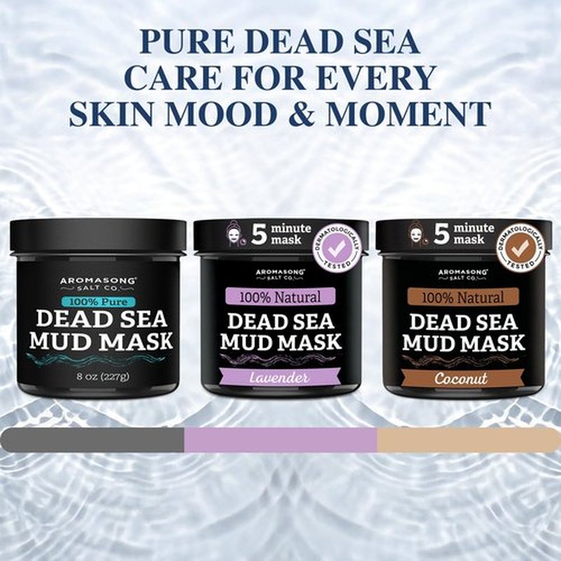 Aromasong 100% Pure Dead Sea Mud Mask for Face and Body - Spa Quality Pore Minimizer for Face & Oily Skin, Cleansing Natural Skin Care for Women and Men - 8 oz