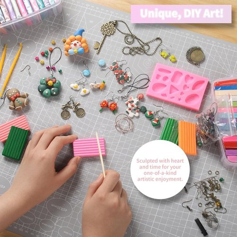 Polymer Clay 52 Colors Set - Non-Sticky Oven Bake Modeling Clay with Sculpting Tools | Perfect Gift for Kids and Artists