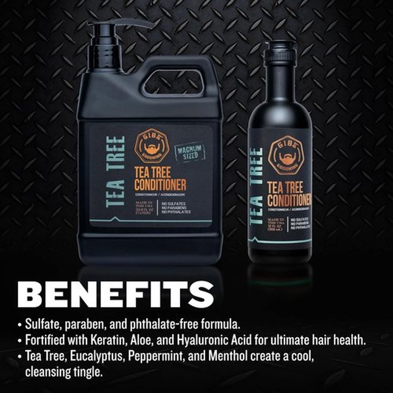 GIBS Grooming Tea Tree Conditioner - Revitalizing Formula for Healthy Hair | 12 Fl. Oz.