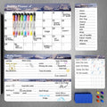 MARSROCK Refrigerator Calendar Magnetic, 16.3x11.7” (4-Pack) – Weekly & Monthly Planner, Chore Chart, Grocery/to-Do List for Fridge, Includes 8 Markers, 6 Magnets & 1 Eraser for Kitchen, Gray