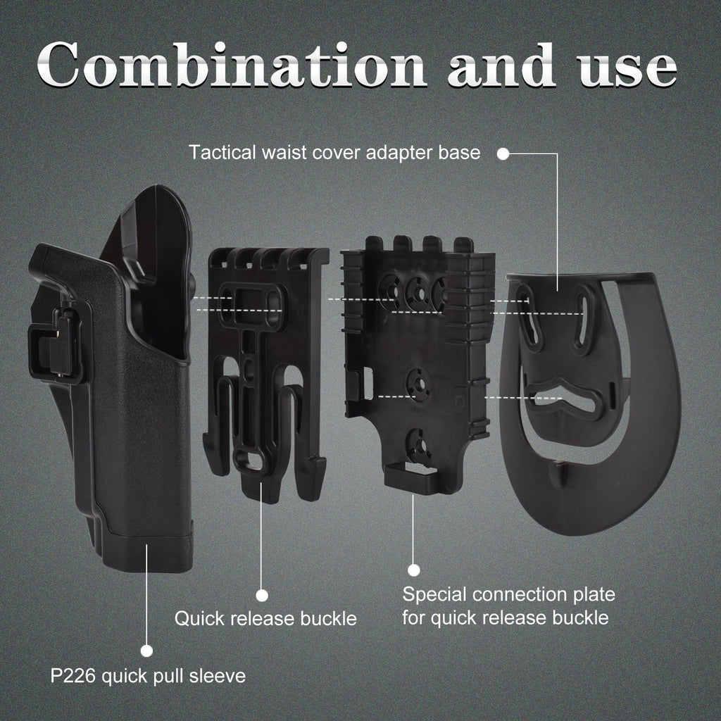 3PCS QLS Kit Quick Locking System Kit, QLS Receiver Plate Platform Attachment for Duty Holster Locking Fork Mid Ride Holster Quick Connect Drop Leg Mid-Ride Universal Belt Loop
