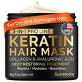 SUNATORIA Keratin Hair Mask - Deep Repair for Dry, Damaged Hair - Hydrolyzed Keratin & Argan Oil | 8.5 fl oz