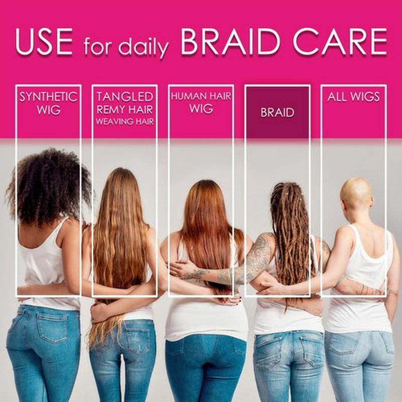 Awesome Braid Leave in Conditioner Spray, pH 4.0~4.5, Moisturizes & Improves Elasticity, Braid Itch Relief Spray, Prevents Heat & Hair Damage, Hydrates, Vitamin B5, 7 Fl Oz