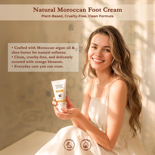 Argaviva Foot Cream for Dry Cracked Heels and Feet Moisturizer with Argan Oil, Shea Butter & Vitamin E – Hydrating Foot Lotion for Dry Cracked Feet for Women – Smooth, Fast-Absorbing, Non-Sticky Care