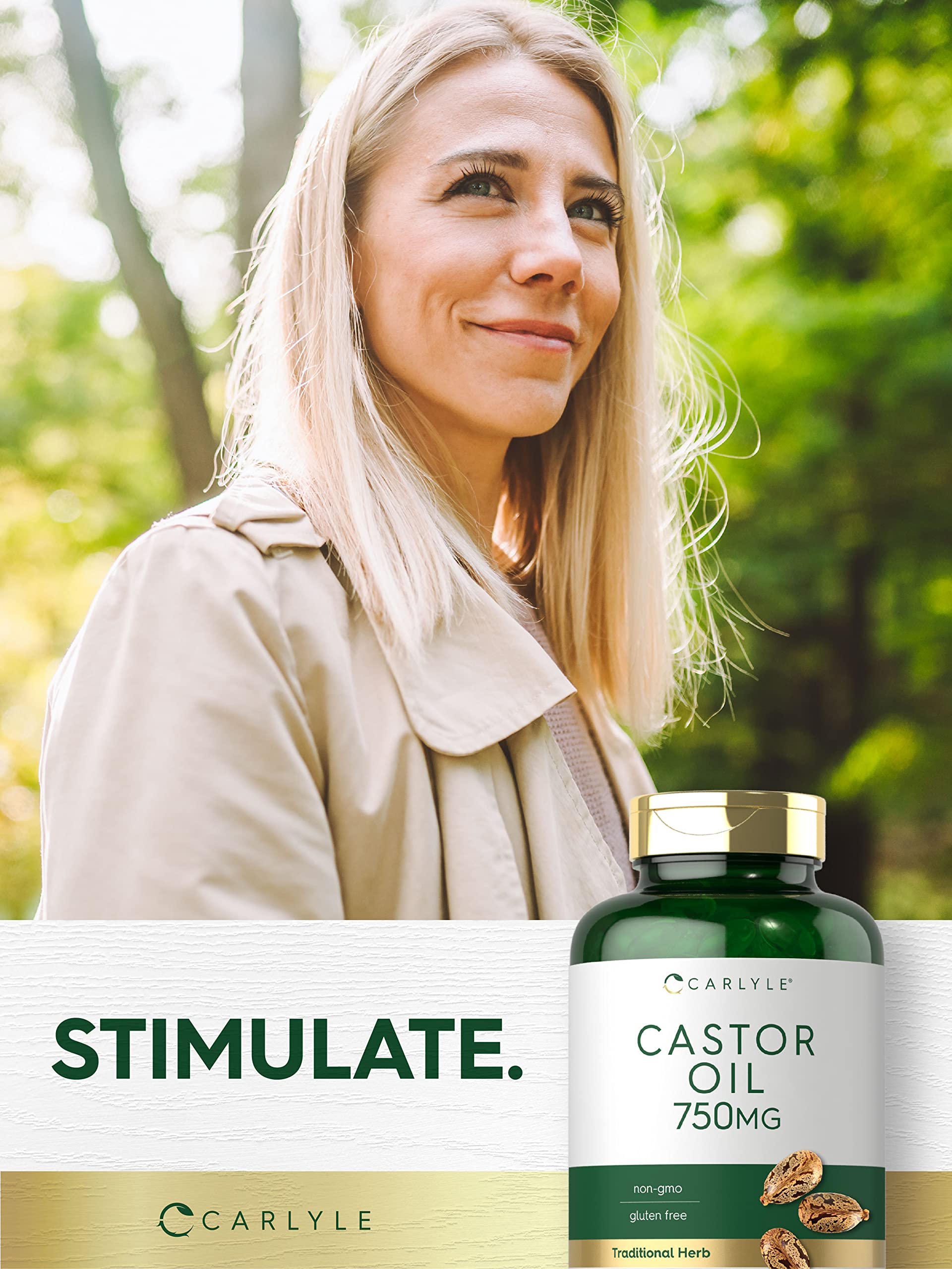 Carlyle Castor Oil 750mg | 200 Softgels | Traditional Herb | Non-GMO, Gluten Free Supplement