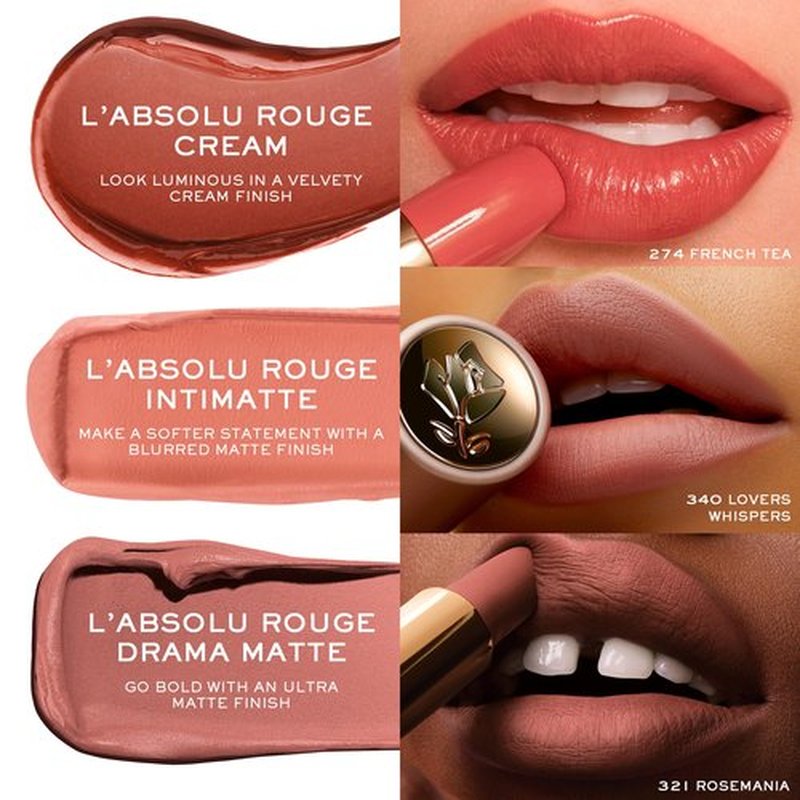 Lancôme L’Absolu Rouge Drama Matte Lipstick, Ultra Matte Finish, 8HR Full Coverage Color with Ceramides, Hyaluronic Acid, Rose Extracts for Moisture & Comfort, Smudge-Resistant - 430